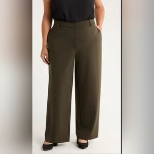 Ashley Steward Women's Olive Green Boot Cut Dress Pants